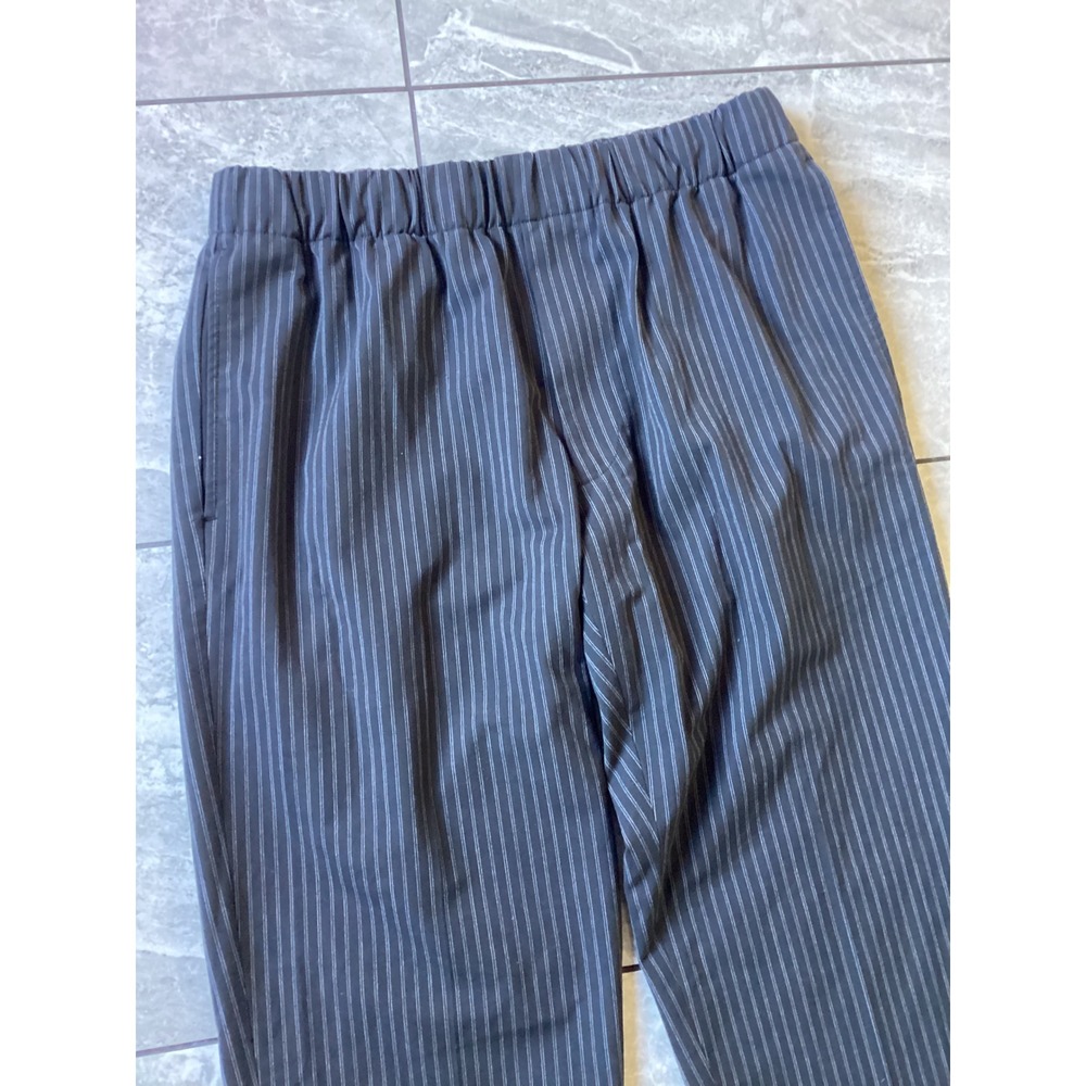 Club Monaco Women's Striped Pull On Elastic Waist Pants with Zipper Pockets L - Picture 2 of 12